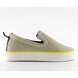 Slip-on iridescente con cinturino sul tallone W-3004 Gold d'oro