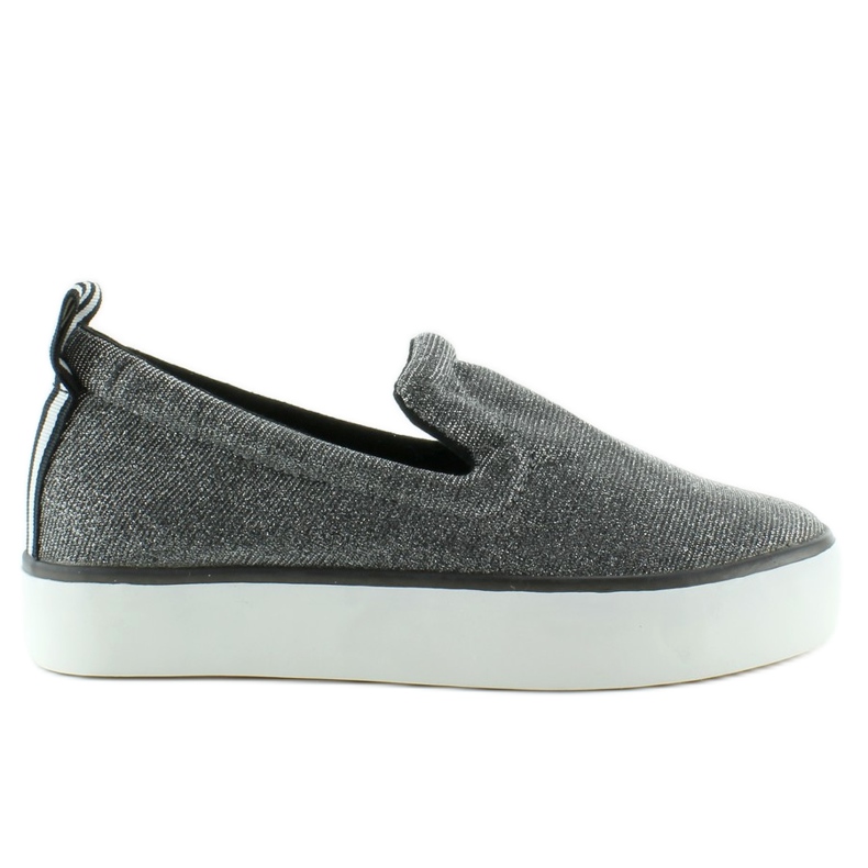 Slip-on iridescente con cinturino sul tallone grigio