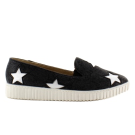 Sneakers con stelle, suola alta Nera nero