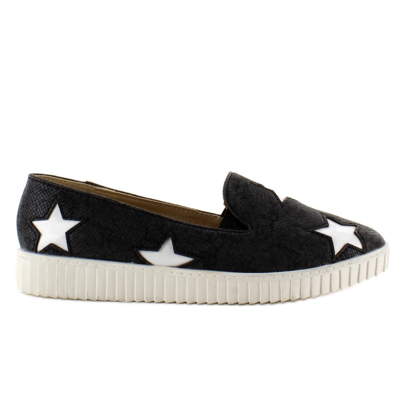 Sneakers con stelle, suola alta Nera nero