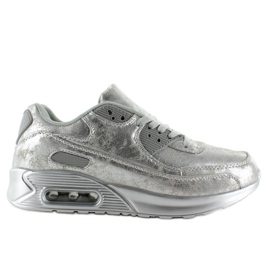 Scarpe sportive ad aria abrasiva, colore argento grigio
