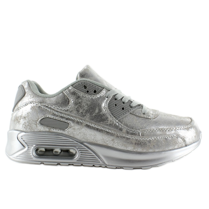 Scarpe sportive ad aria abrasiva, colore argento grigio