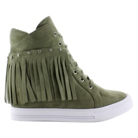 Sneakers in camoscio con frange Xw36257 multicolore verde