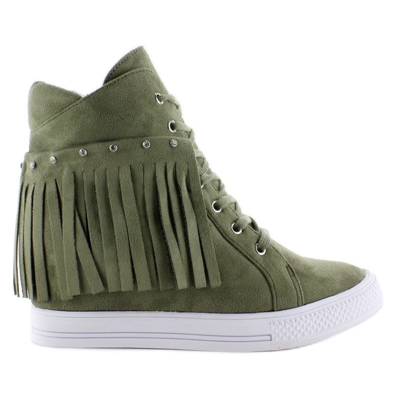 Sneakers in camoscio con frange Xw36257 multicolore verde