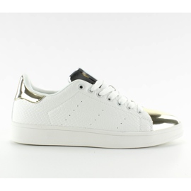 Scarpe sportive con punta a specchio Q56 Bianco / Oro giallo bianca