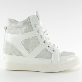 Sneakers con suola alta R-201 bianche bianco