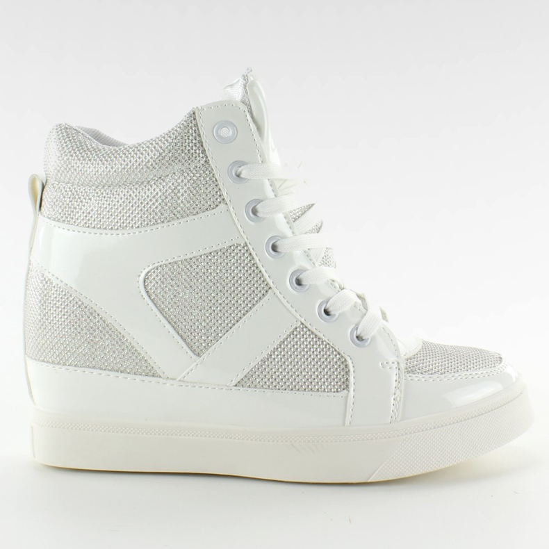 Sneakers con suola alta R-201 bianche bianca