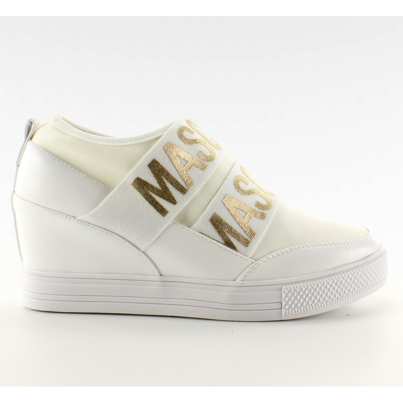 Sneakers con zeppa JK11P Bianco giallo bianca