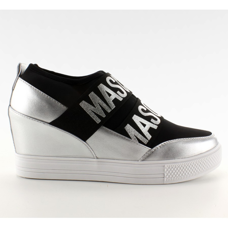 Sneakers con zeppa JK11P Argento grigio nero bianca