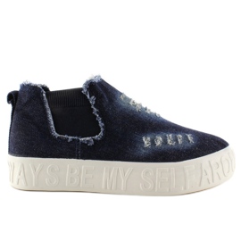Sneakers alte Z-5 Navy con scritte in rilievo blu navy