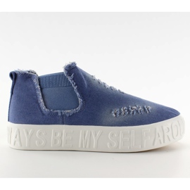 Sneakers alte con scritta L.Blue in rilievo