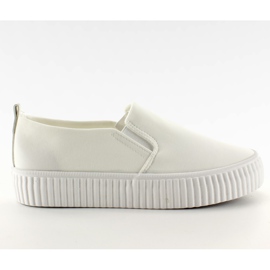 Slip-on su suola a costine alte bianca