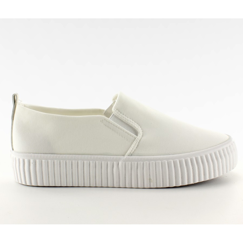 Slip-on su suola a costine alte bianca