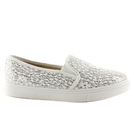 Slip-on in pizzo pastelli XIN07P Bianco