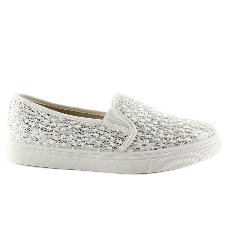 Slip-on in pizzo pastelli XIN07P Bianco bianca