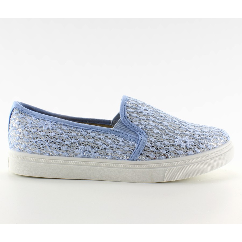 Slip-on in pizzo pastelli XIN07P Azzurro blu