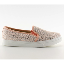 Pastelli slip-on in pizzo XIN07P rosa