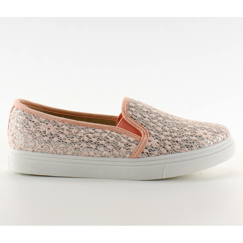 Pastelli slip-on in pizzo XIN07P rosa