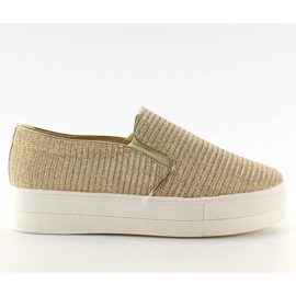 Tessuto a coste slip-on T225P Gold marrone giallo