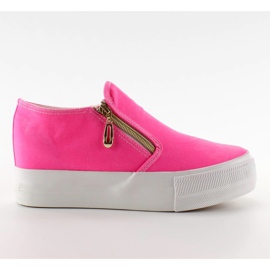 Slip-on con zeppa con cerniera NG620 rosa
