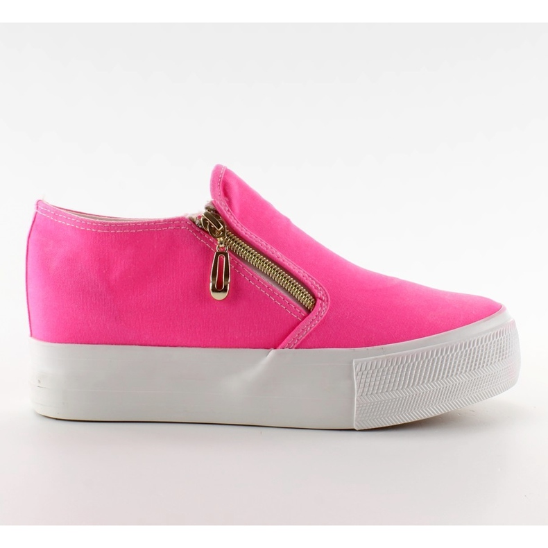 Slip-on con zeppa con cerniera NG620 rosa