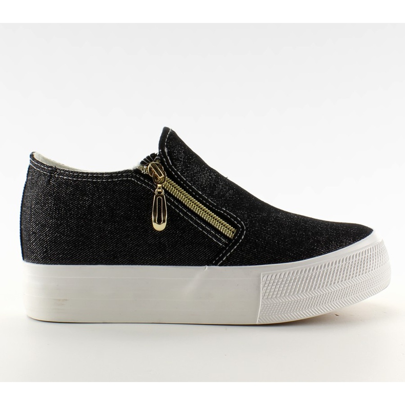 Slip jeans su zeppa NG621 nera nero
