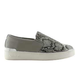 Sneakers slip-on con motivo serpente 787 Grey grigio