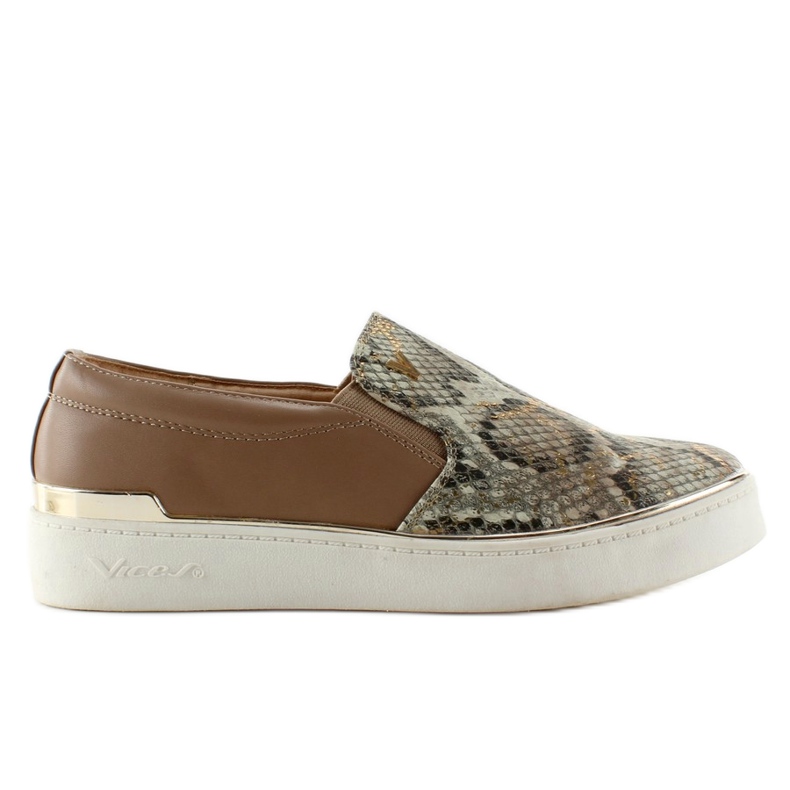 Sneakers Slip-On Motivo Serpente 787 marrone