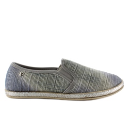 Eleganti sneakers slip-on grigie sfumate blu grigio