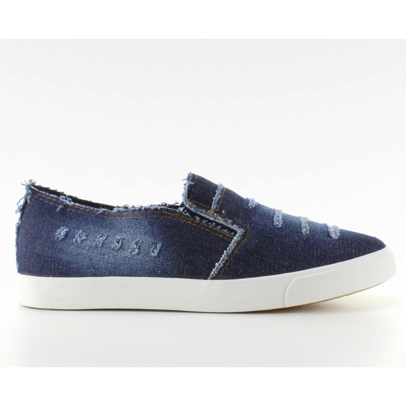 Sneaker senza lacci D. Jeans blu strappati blu navy