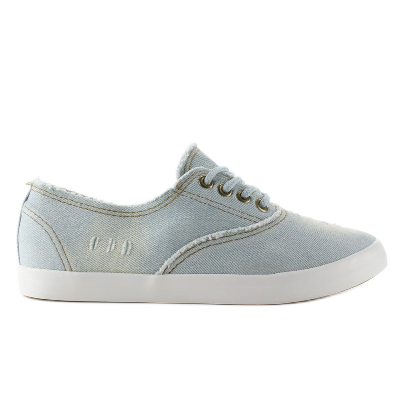 XIN11P Sneakers oxford in denim bianco blu