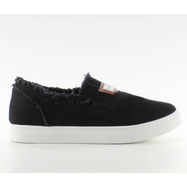 Slip-on in denim con patch NB22 Black nero