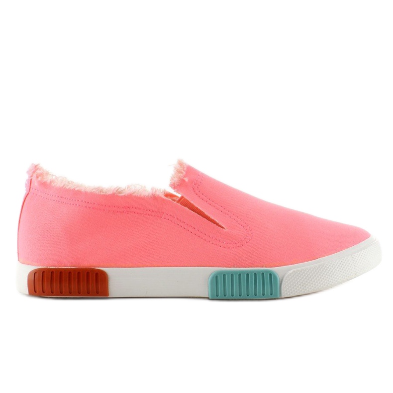 Sneakers in jeans suola colorata BL65 Rosa