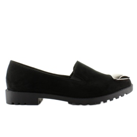 Mocassini con placca argento 2030 Black nero