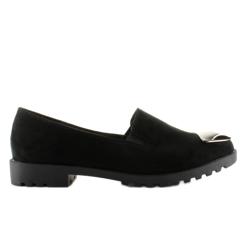 Mocassini con placca argento 2030 Black nero