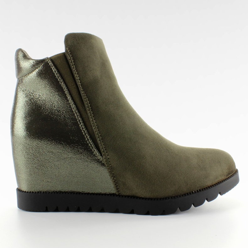 Stivali da donna su zeppa nascosta Khaki verde
