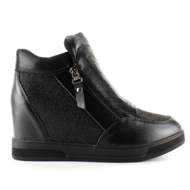 Sneakers su zeppa nascosta 2017-1 Nero