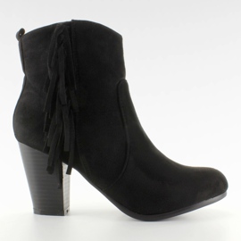 Stivali da cowboy in pelle scamosciata LM-655 Nero
