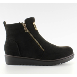 Stivaletti in pelle scamosciata con oro GG-32 Nero