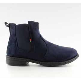 Stivali Jodhpur in pelle scamosciata con inserto blu 87-3 D. blu navy