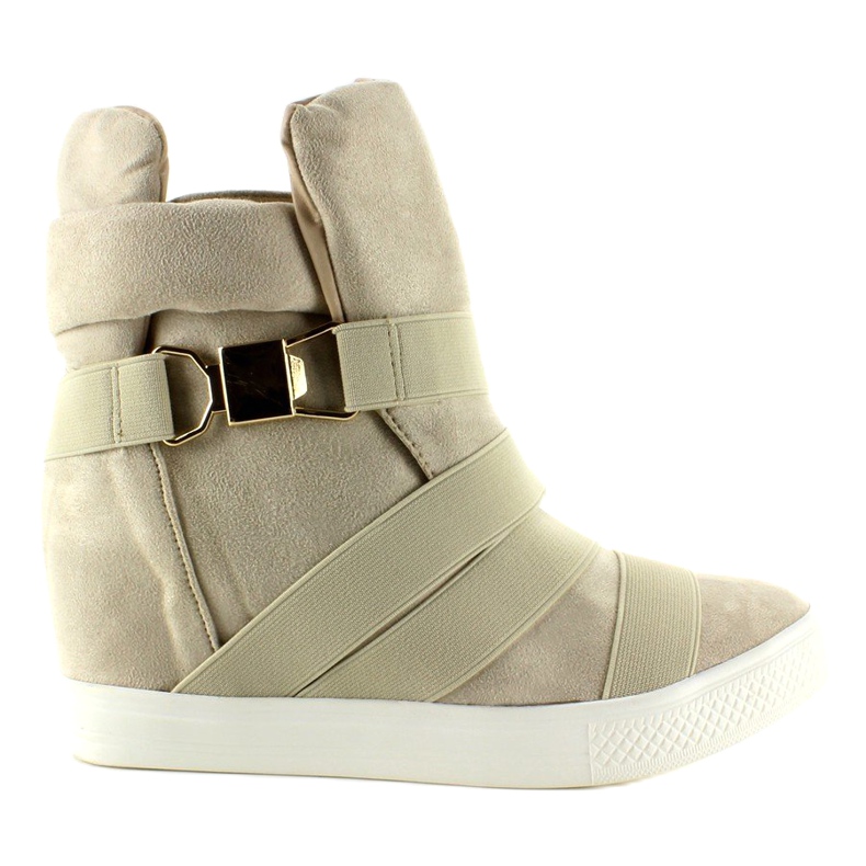 Sneakers con strisce in gomma F-215 Beige