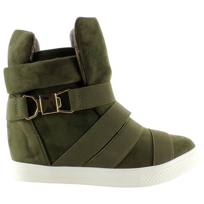 Sneakers con strisce in gomma F-215 Olive verde