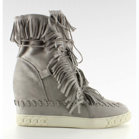 Sneakers in pelle scamosciata con nappe BL-10 L. Grigio