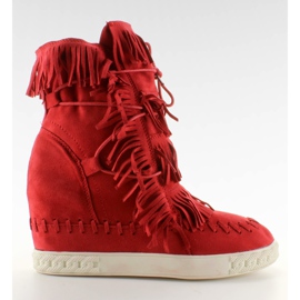 Sneakers in camoscio con frange BL-10 Red rosso