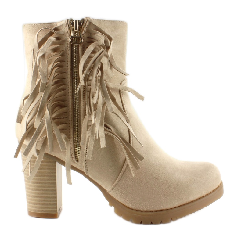 Bellissimi stivali con frange H502 beige