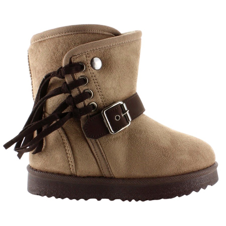 Emuski per bambini con Frędzlami K1647404 Taupe beige