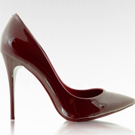 Tacchi alti verniciati lisci E396 D. Rosso