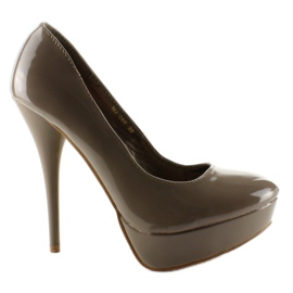 Décolleté laccate MJ1066-LAK kaki cachi