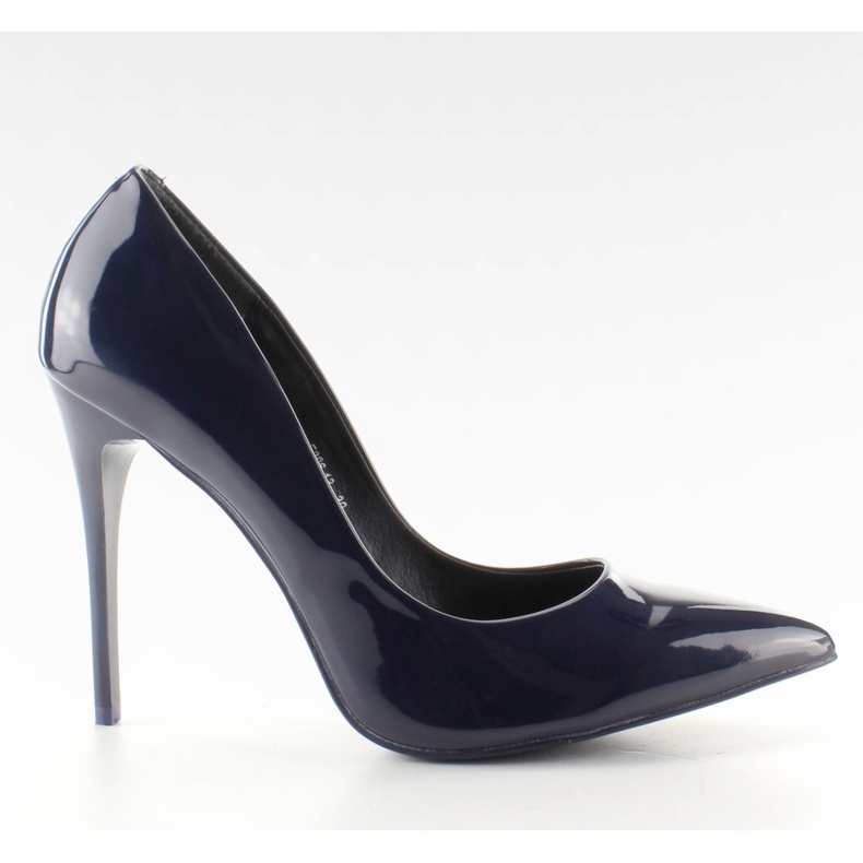 Tacchi alti verniciati lisci E396 Navy blu navy