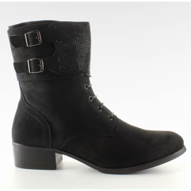Stivali in pelle scamosciata tornito ZW16279A nero